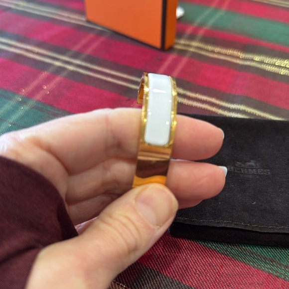 Hermes Le Bracelet H White and Gold - Picture 3 of 7